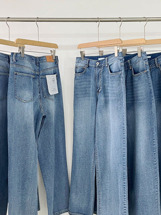 White straight jeans