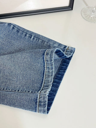 White straight jeans