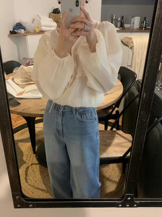 White straight jeans