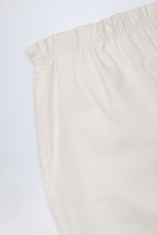 Wide-Leg Cotton-Poplin Trousers in White