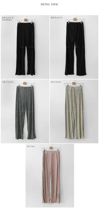 Pleated elastic waist pants