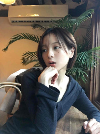 Drape Neck Twist Wrap Loose Fit Long Sleeve T-shirt