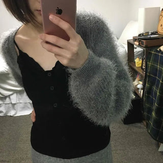Lace-trimmed Button V-neck Slim Fit Sleeveless Knit