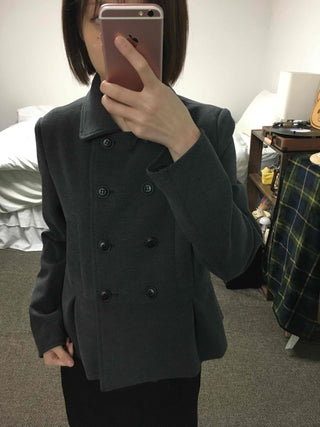 Military Stand Collar Flare Short Coat