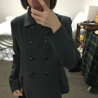 Military Stand Collar Flare Short Coat