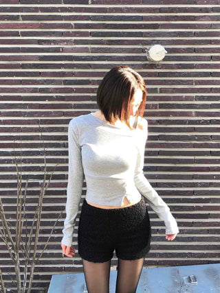 Boucle Knit Tight-Fit Shorts