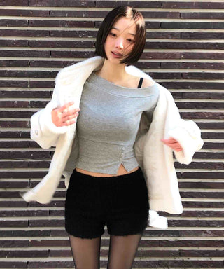 Boucle Knit Tight-Fit Shorts