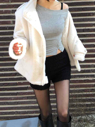 Boucle Knit Tight-Fit Shorts