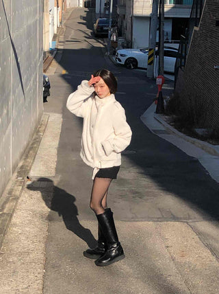 Boucle Knit Tight-Fit Shorts