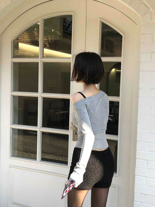 Boucle Knit Tight-Fit Shorts