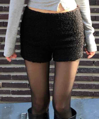 Boucle Knit Tight-Fit Shorts