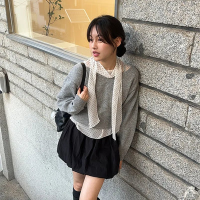 Binf V-neck Crop Knit