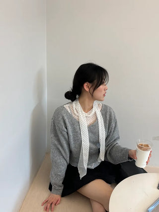 Binf V-neck Crop Knit