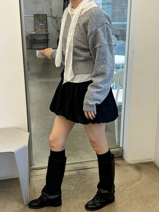 Binf V-neck Crop Knit