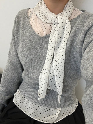 Binf V-neck Crop Knit