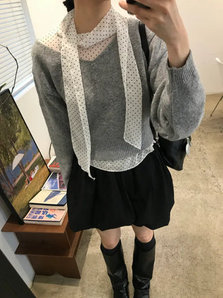 Binf V-neck Crop Knit