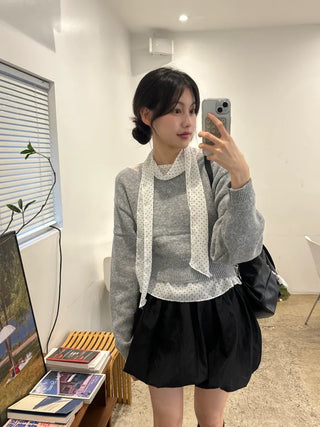 Binf V-neck Crop Knit