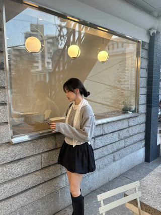 Binf V-neck Crop Knit