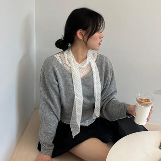 Binf V-neck Crop Knit