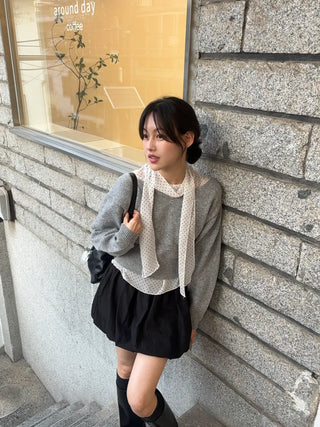 Binf V-neck Crop Knit