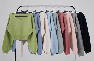 Binf V-neck Crop Knit