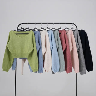 Binf V-neck Crop Knit