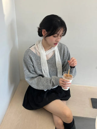 Binf V-neck Crop Knit