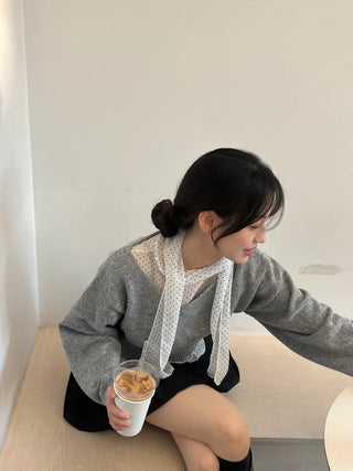 Binf V-neck Crop Knit