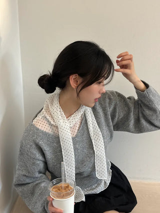 Binf V-neck Crop Knit