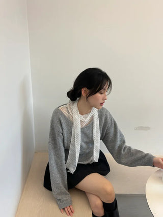 Binf V-neck Crop Knit