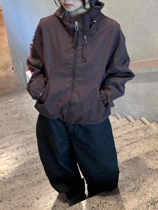 Awesome Collar Point Elastic High-Neck Zip-Up Jumper