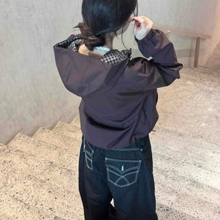 Awesome Collar Point Elastic High-Neck Zip-Up Jumper
