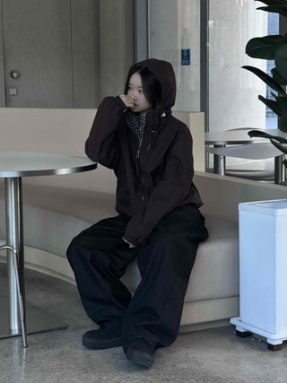 Awesome Collar Point Elastic High-Neck Zip-Up Jumper