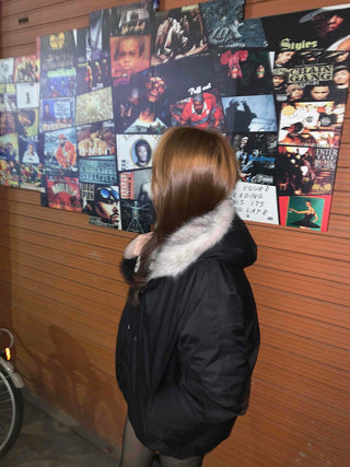 Shaggy Fur-Trimmed Collarless Cropped Bomber Jacket