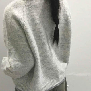 Minimal Melange Round Neck Slim Fit Crop Cardigan
