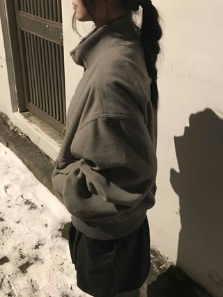 Layered Belt Cotton Drop Shoulder Blouson Jacket
