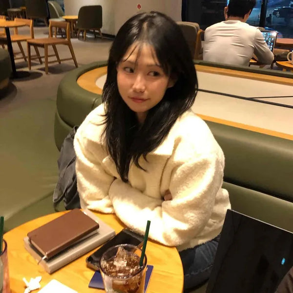 Puff Short Fleece Big Collar Crop Jacket