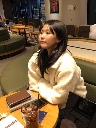 Puff Short Fleece Big Collar Crop Jacket