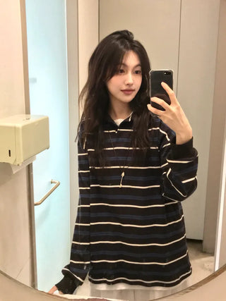 Ronen Pretzel Striped Collared T-shirt