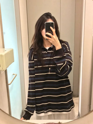Ronen Pretzel Striped Collared T-shirt
