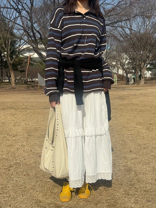Ronen Pretzel Striped Collared T-shirt