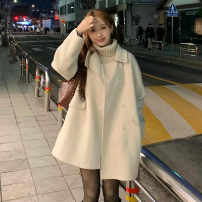 Flare A-Line Peaked Double-Button Cape Coat