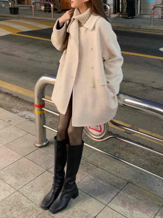 Flare A-Line Peaked Double-Button Cape Coat
