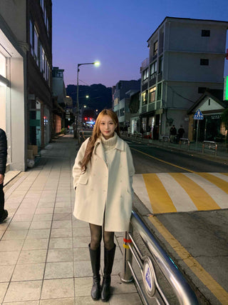 Flare A-Line Peaked Double-Button Cape Coat