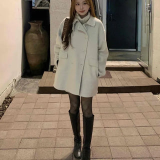 Flare A-Line Peaked Double-Button Cape Coat