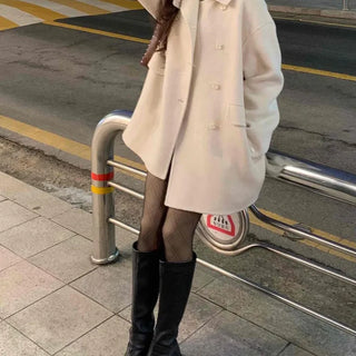 Flare A-Line Peaked Double-Button Cape Coat