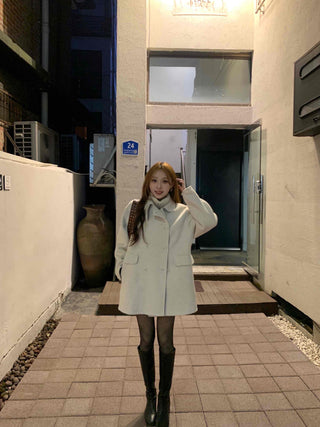 Flare A-Line Peaked Double-Button Cape Coat