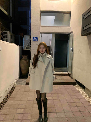 Flare A-Line Peaked Double-Button Cape Coat