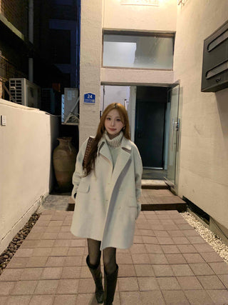 Flare A-Line Peaked Double-Button Cape Coat