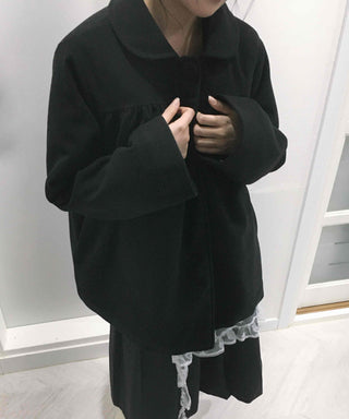 Vintage Oversized Collared Wool Touch Midi Coat